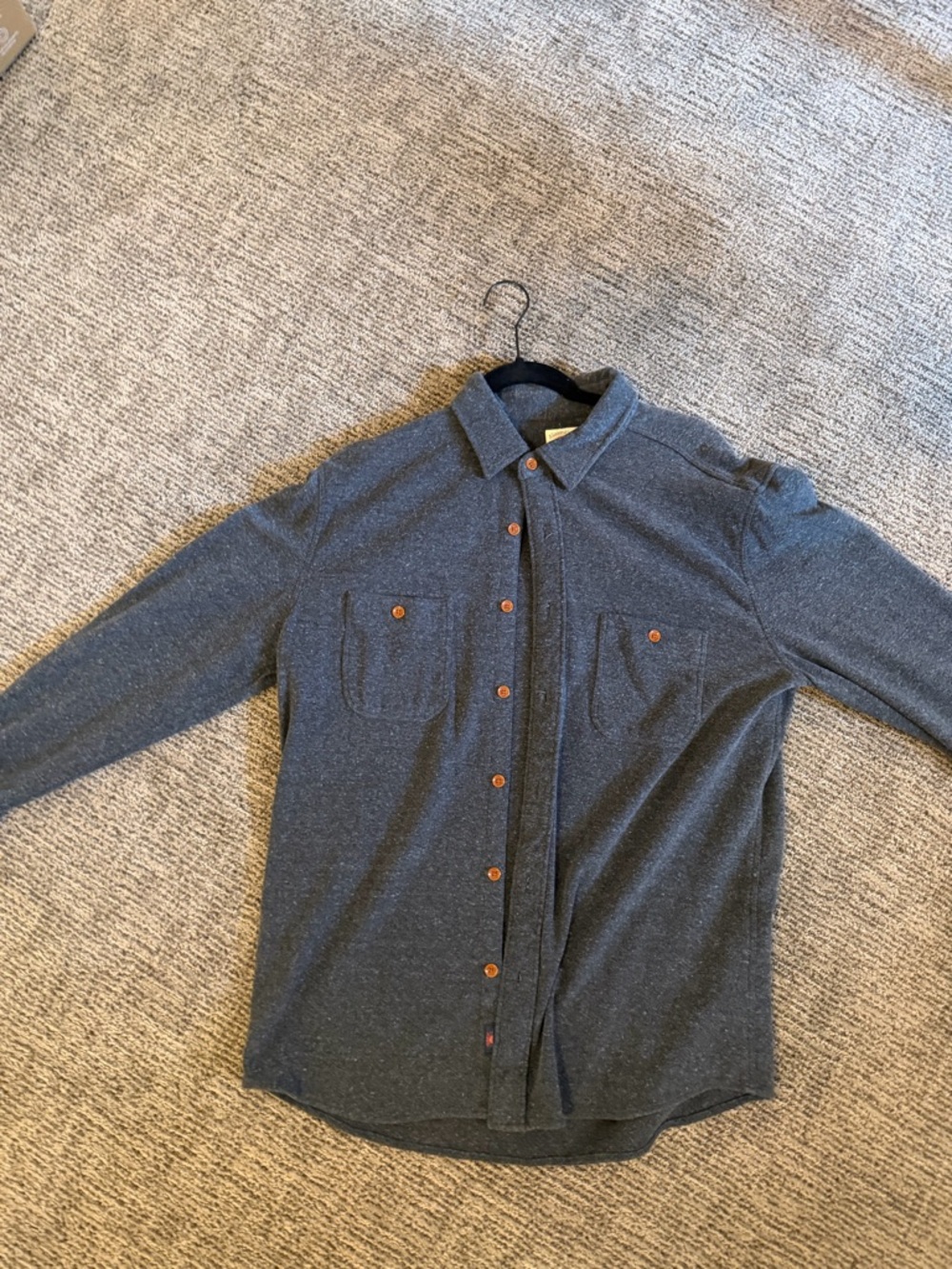 Men's Navy Blue Heather Button-Up Shirt